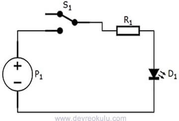 LED-Anahtar ile LED-123D Circuits Devre Semasi